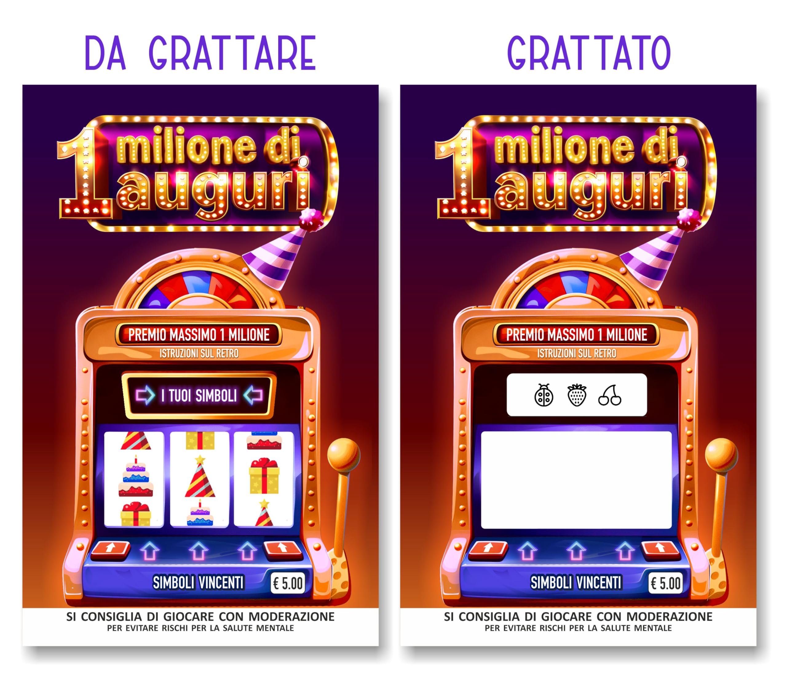 Biglietto Compleanno Con Gratta E Vinci Personalizzabile - Idea Regalo Originale Oro E Rosso - Foto 10