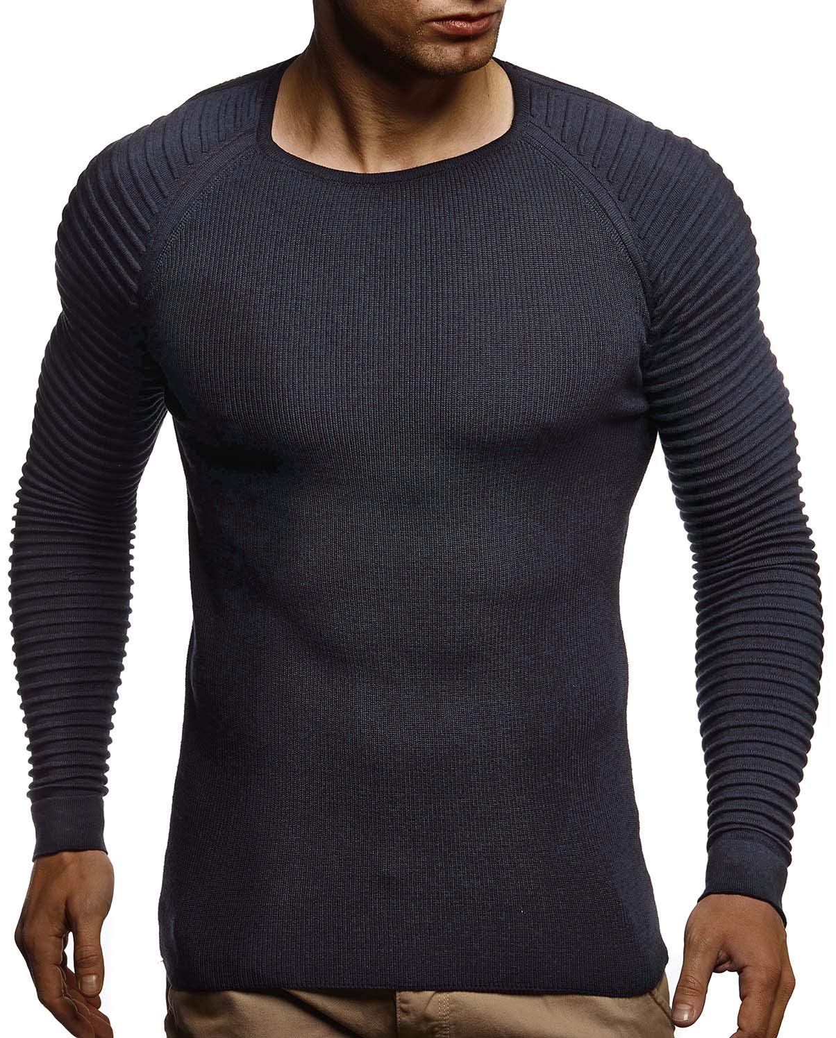 Leif Nelson Maglione Uomo Girocollo Felpa a Maglia LN-20729
