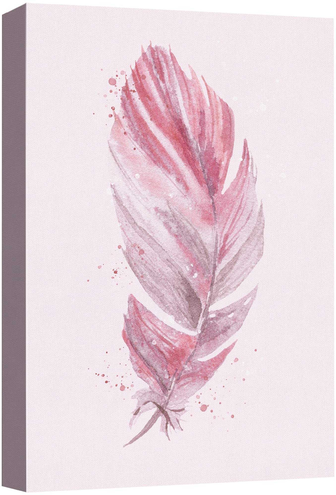amazon-com-nwt-canvas-print-wall-art-pastel-watercolor-pink-gray-bird-feather-animals-wildlife-illustration-modern-art-rustic-nature-bohemian-wilderness-wild-for-living-room-bedroom-office-16-x24-posters-prints