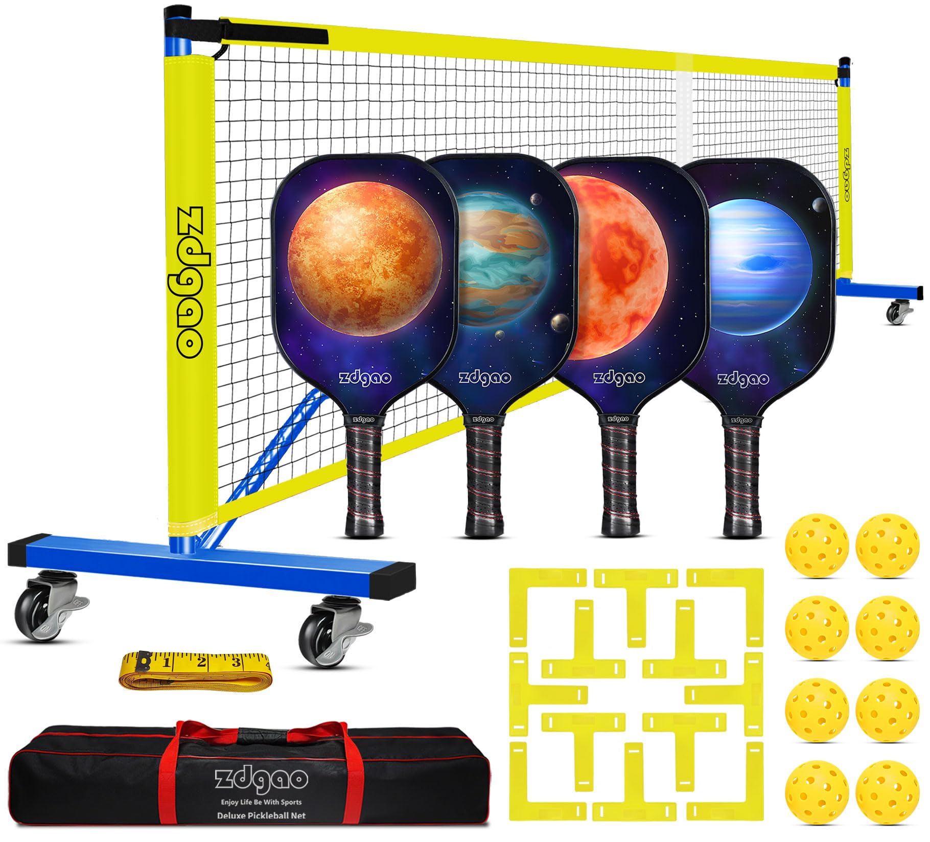 Pickleball Net Set - Pickleball net on Wheels for Driveway, Pickleball ...