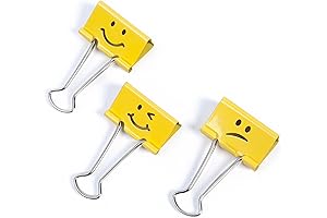 Rapesco Emoji Binder Clips (Pack of 20) for Enhanced Organization and Fun