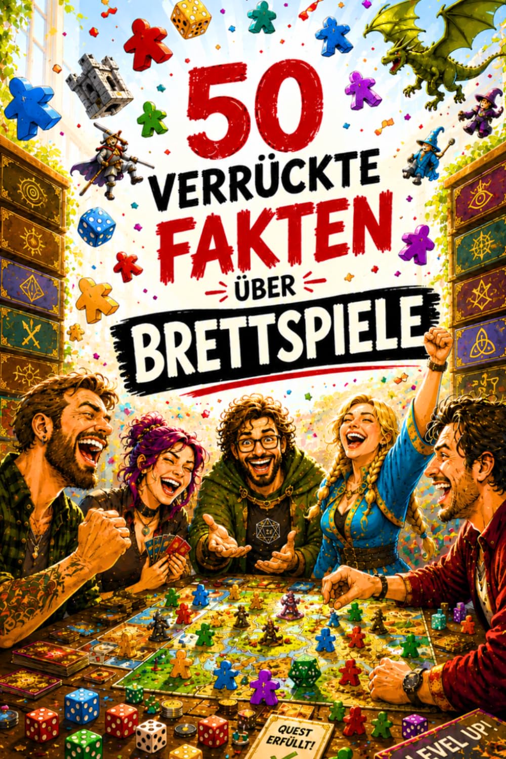 50 verrückte Fakten über Brettspiele: Skurriles und Spannendes aus der Welt der Meeples und Würfel | Geschenkidee für Brettspielnerds