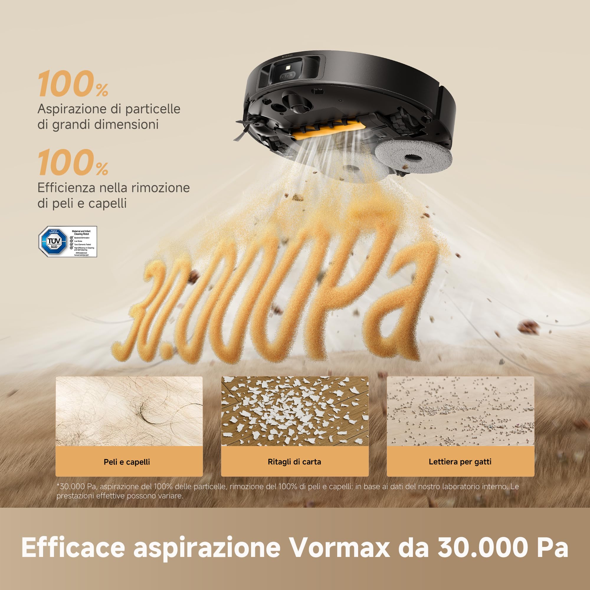 DREAME L50s Pro Ultra Robot Aspirapolvere e Lavapavimenti, Autosvuotamento per 100 Giorni e Autopulizia ad Alta Temperatura, Aspirazione da 30.000 Pa, Pulizia di Bordi e Angoli, Spazzola Antigroviglio