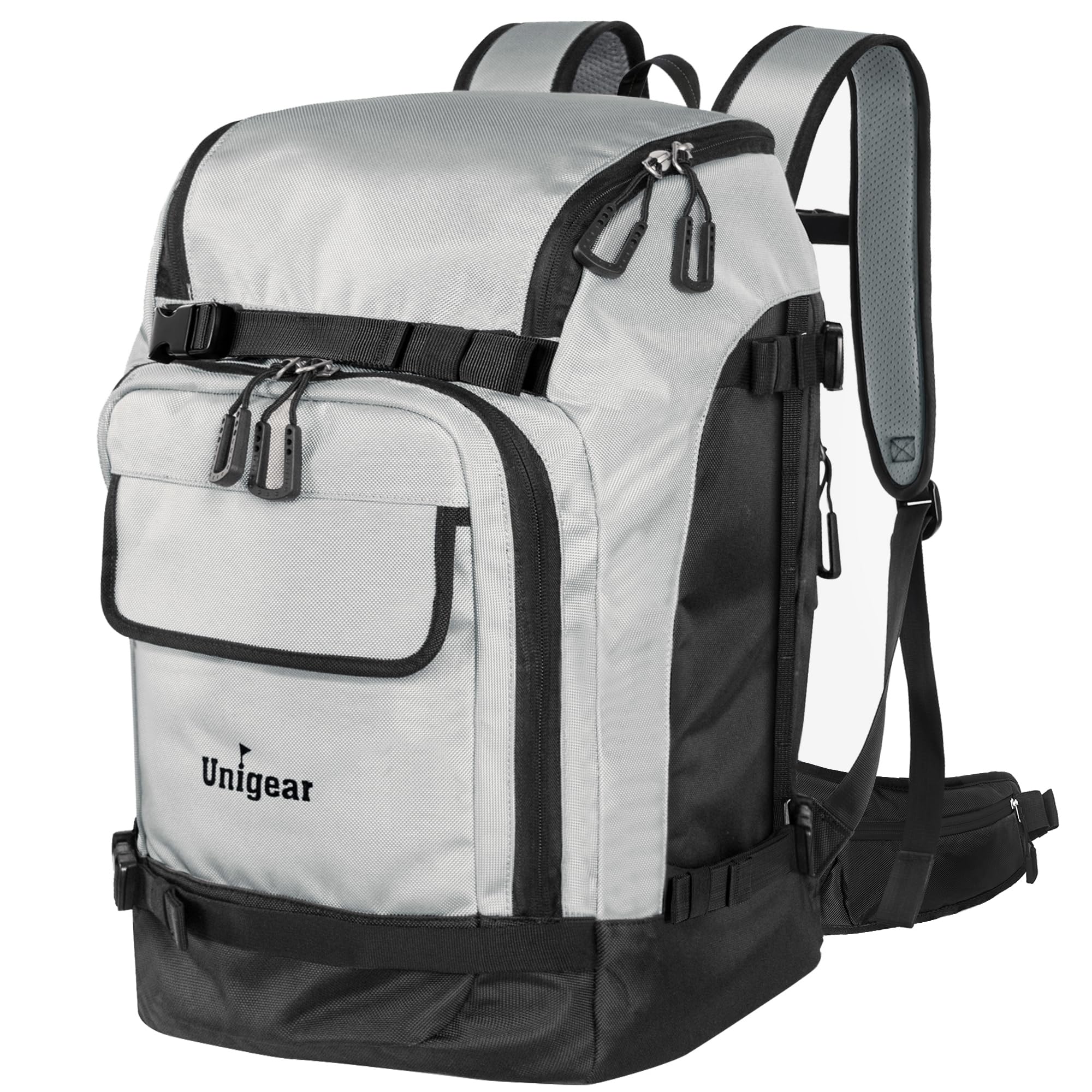 Unigear Ski Boot Bag, 70L Ski Boot Travel Backpack for Ski Helmet, Goggles, Gloves, Skis, Snowboard &amp; Accessories（Silver Gray）