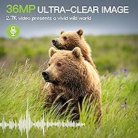 Vista 2 de Trail Camera 2 Pack 36 MP 2.7K Game Camera 32GB Memory Card 4 Batteries Time 2.0" LCD Screen, Trail Cameras with 120°Wide Night Vision IP66