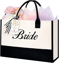 BAGAIL Initial Tote Bag, Personalized Birthday Gifts for Women, Teacher, Friends, Mom, Wedding, Monogrammed Beach Bag