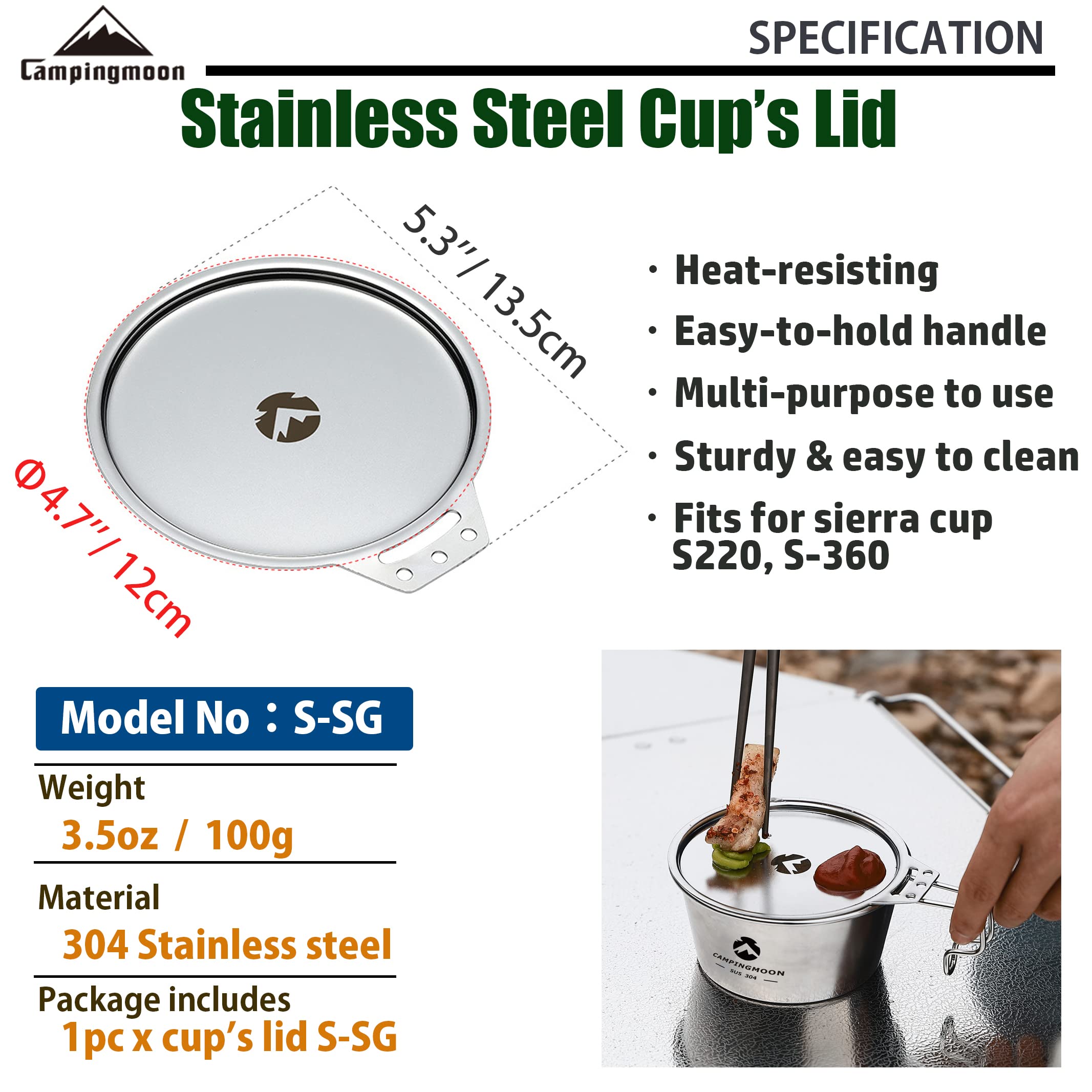 Amazon.com: Stainless Steel 304 Plate Lid for Sierra Cup φ12cm S