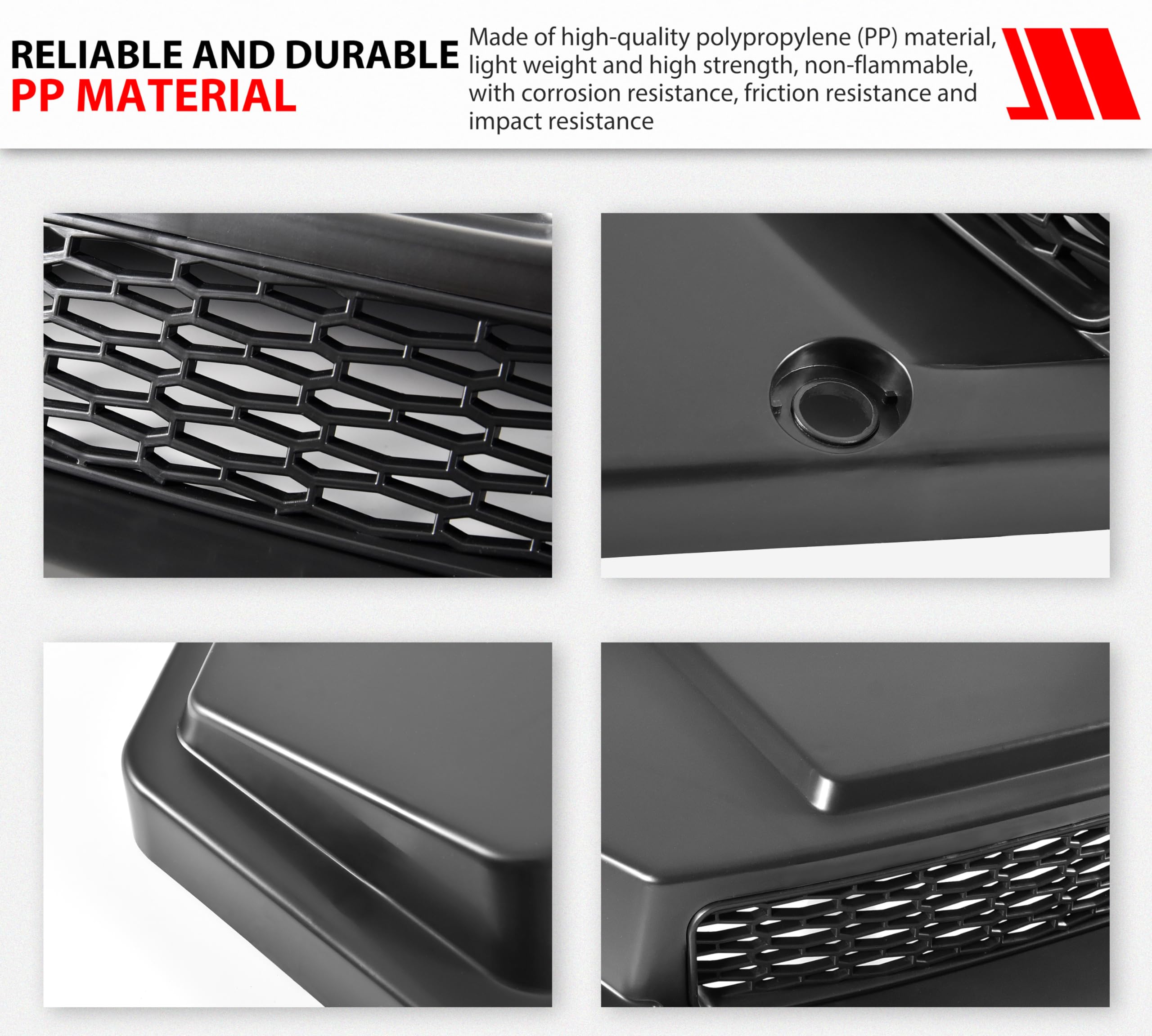 SAUTVS Sport Hood Scoop with Mesh for CFMOTO ZFORCE 950 20-24, Sporty Hood Scoop with Grille Kit Front Hood Cover for CFMOTO ZFORCE 950 H.O. EX Sport 2020-2024 Accessories