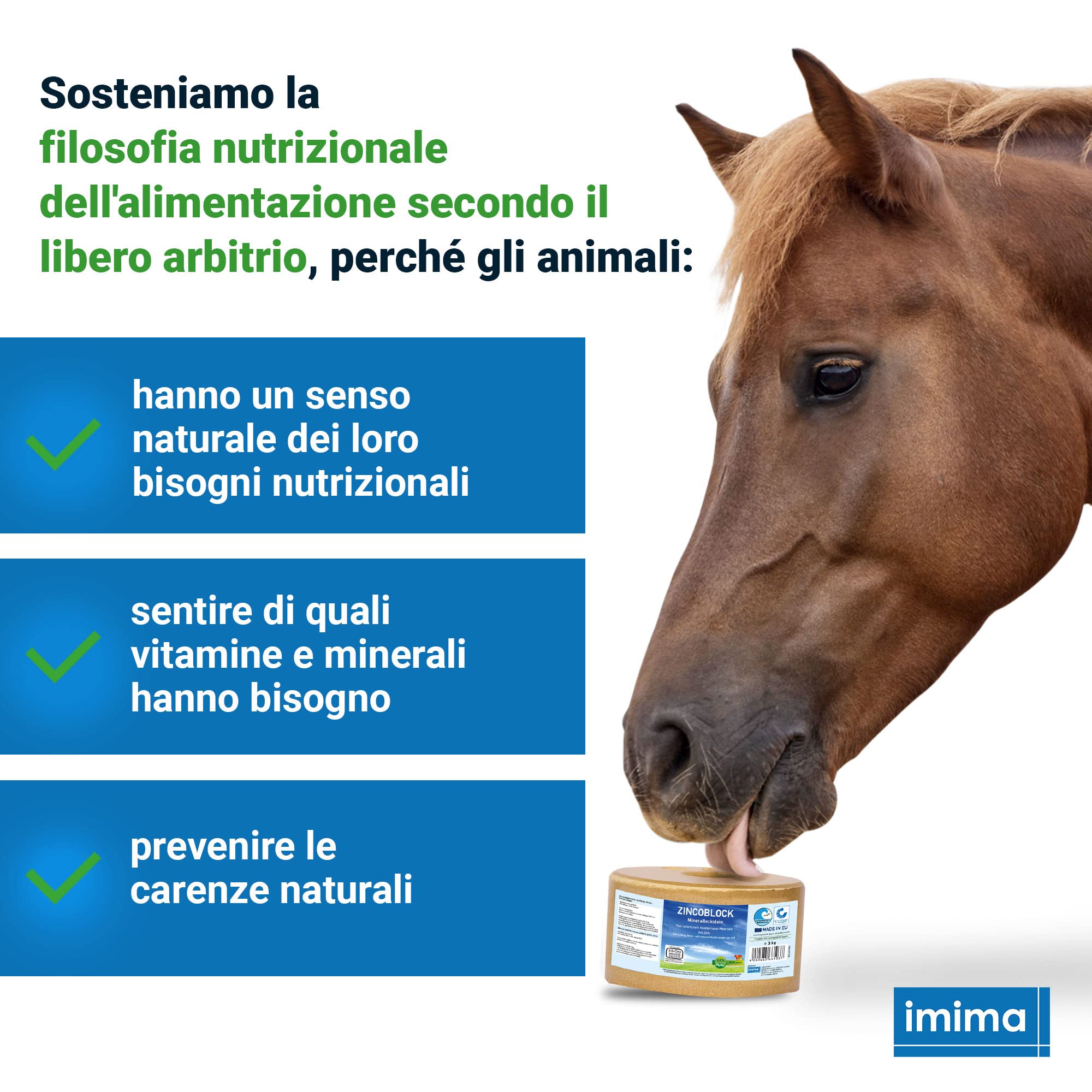 Mineral Lick Horse Starter Set con BIOTIN+, ZINCOBLOCK, SUPERMAG, MEDITERRANEO Set di pietre da leccare per cavalli, pecore, capre e selvaggina: 4 x 3 kg.