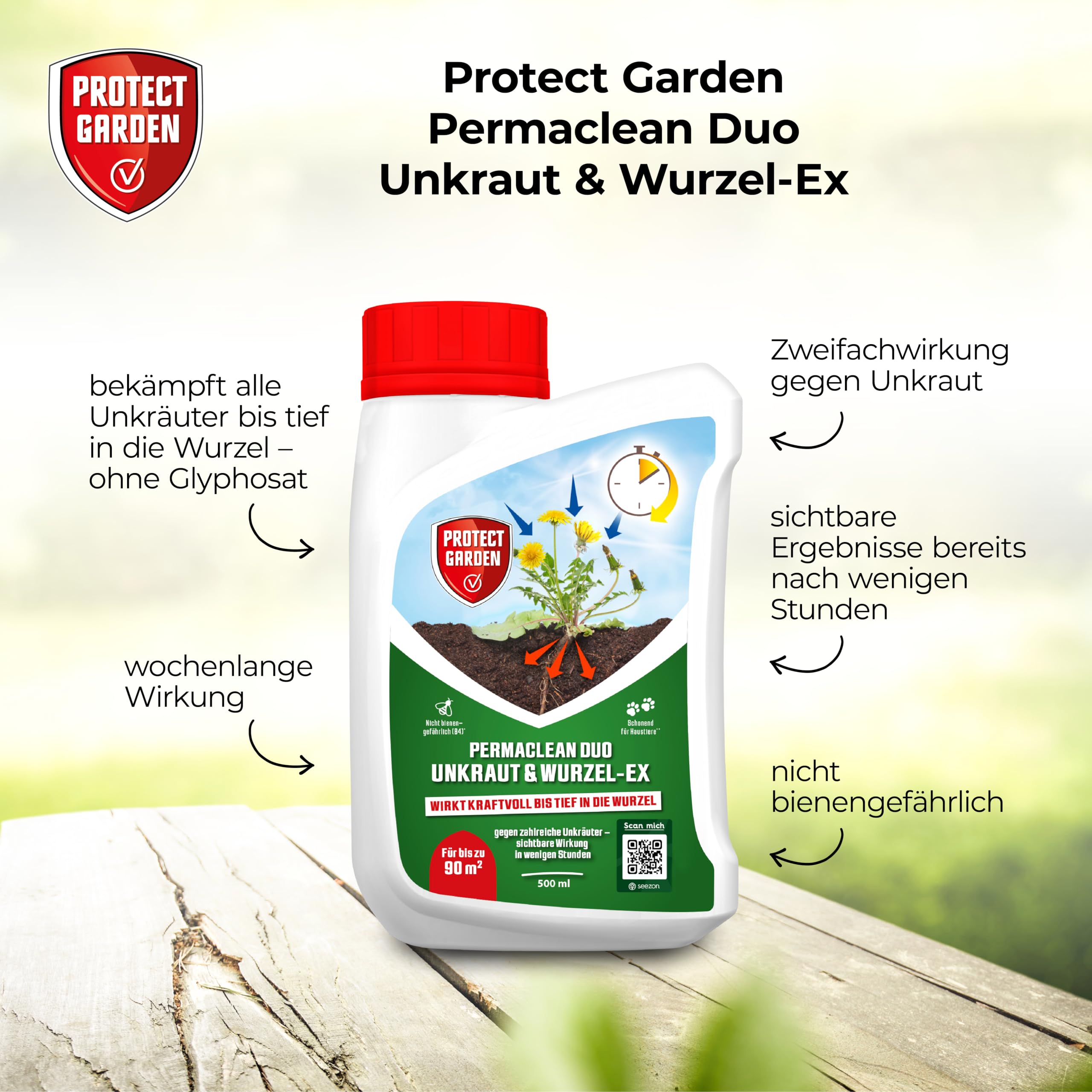 PROTECT GARDEN Permaclean Duo Unkrautvernichter & Wurzel Ex, 500 ml – Ansicht 2
