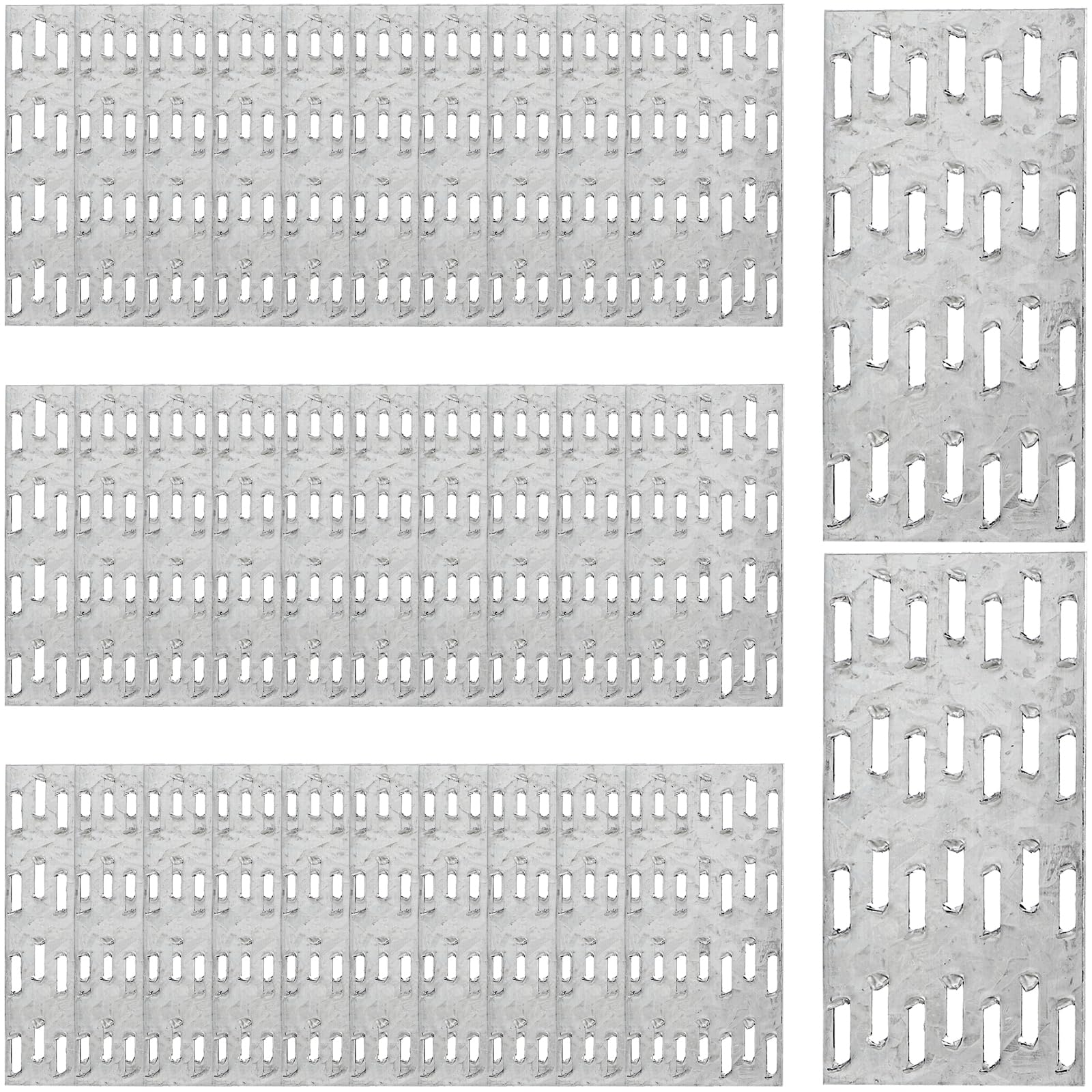 ZAVOOS 30 Pieces Truss Plates, 2 x 4 Inch Pronged Truss Mending Plate with 8 mm Nail Teeth, Galvanized Steel Mounting Repair Tie Brackets for Roofing,