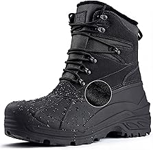 FREE SOLDIER Mens Snow Winter Boots for Men Warm Fleece Lining Winter Ski Shoes Waterproof Insulated Booties