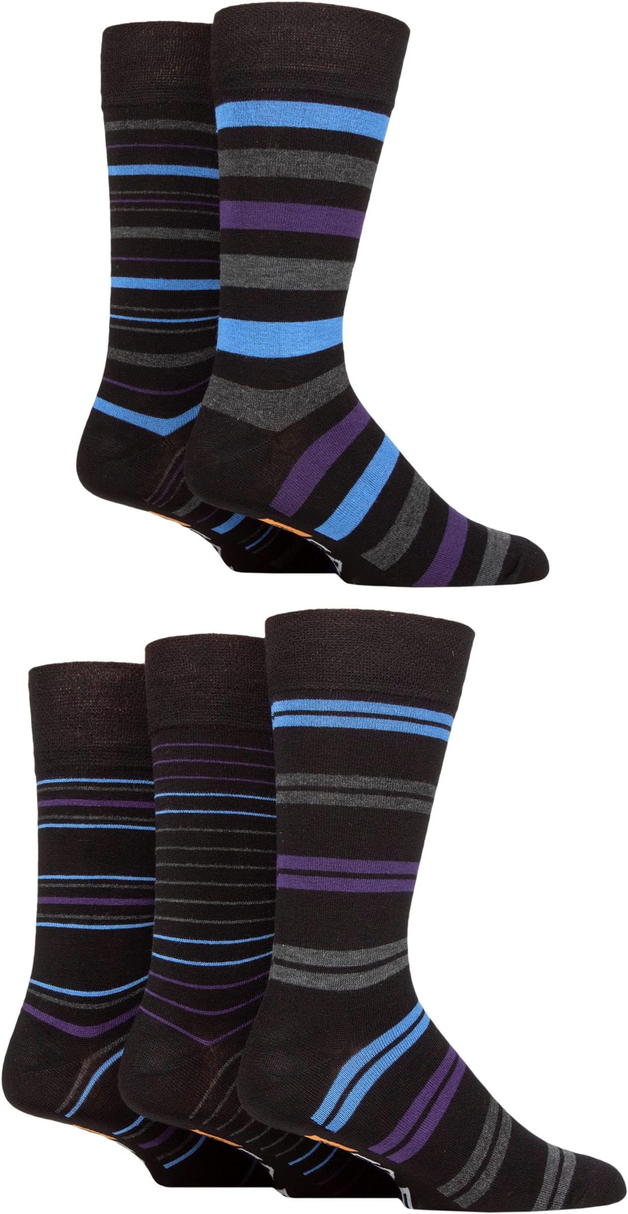 Farah Mens Argyle, Patterned and Striped Bamboo Socks Pack of 5