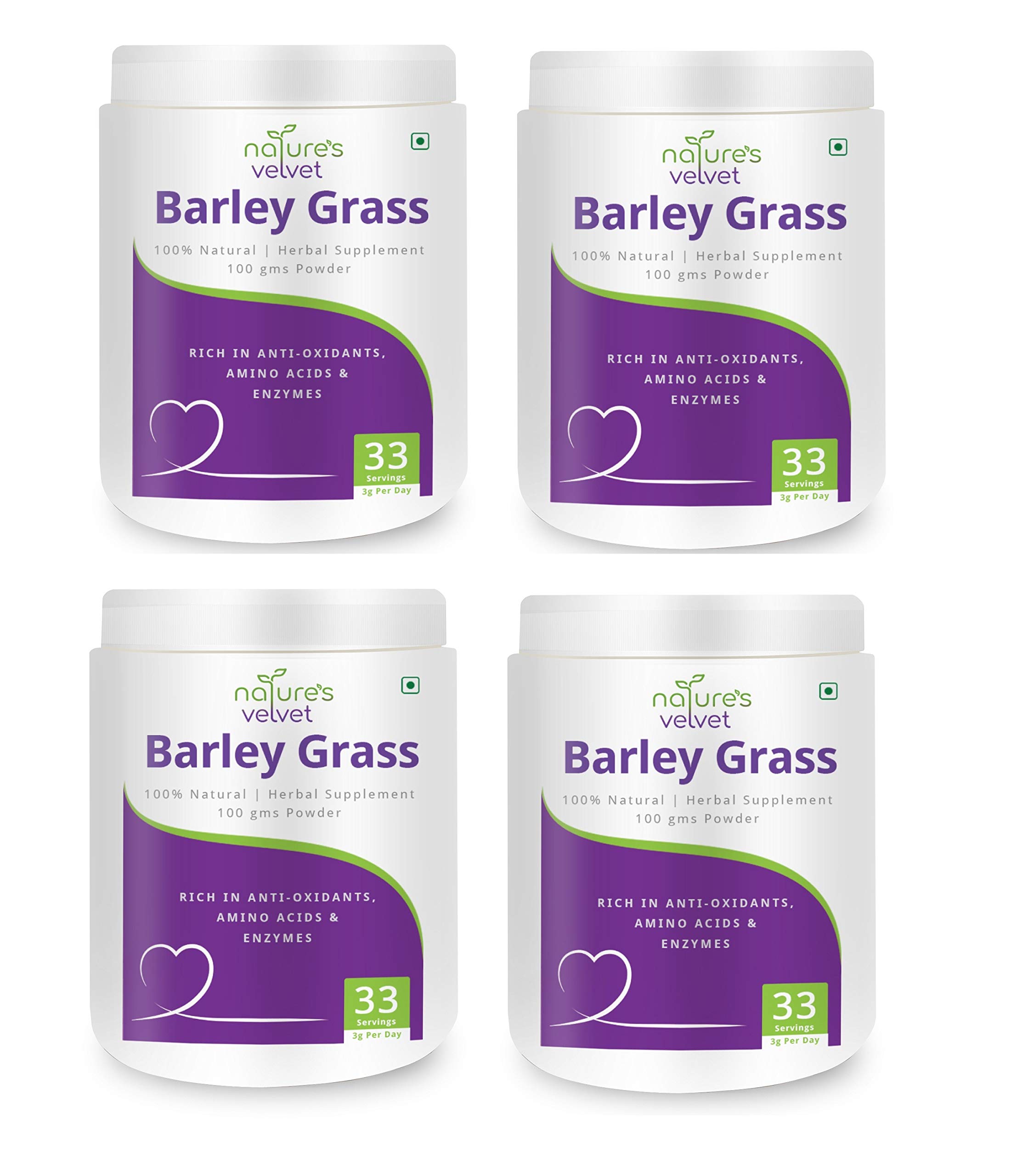 Natures Velvet Lifecare Barley Grass Powder, 100 gms - Pack of Four (B076PJX4C8) Amazon Price History, Amazon Price Tracker