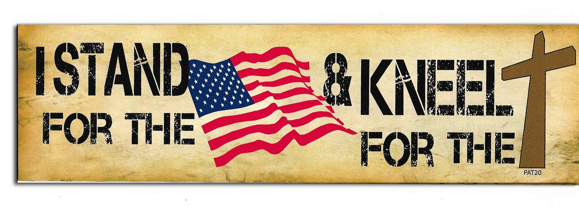 Gear Tatz I Stand for The (Flag) & I Kneel for The (Cross) Novelty Car Bumper Magnet/Decal Patriotic Anti Kaepernick for Cars for Trucks for Adults