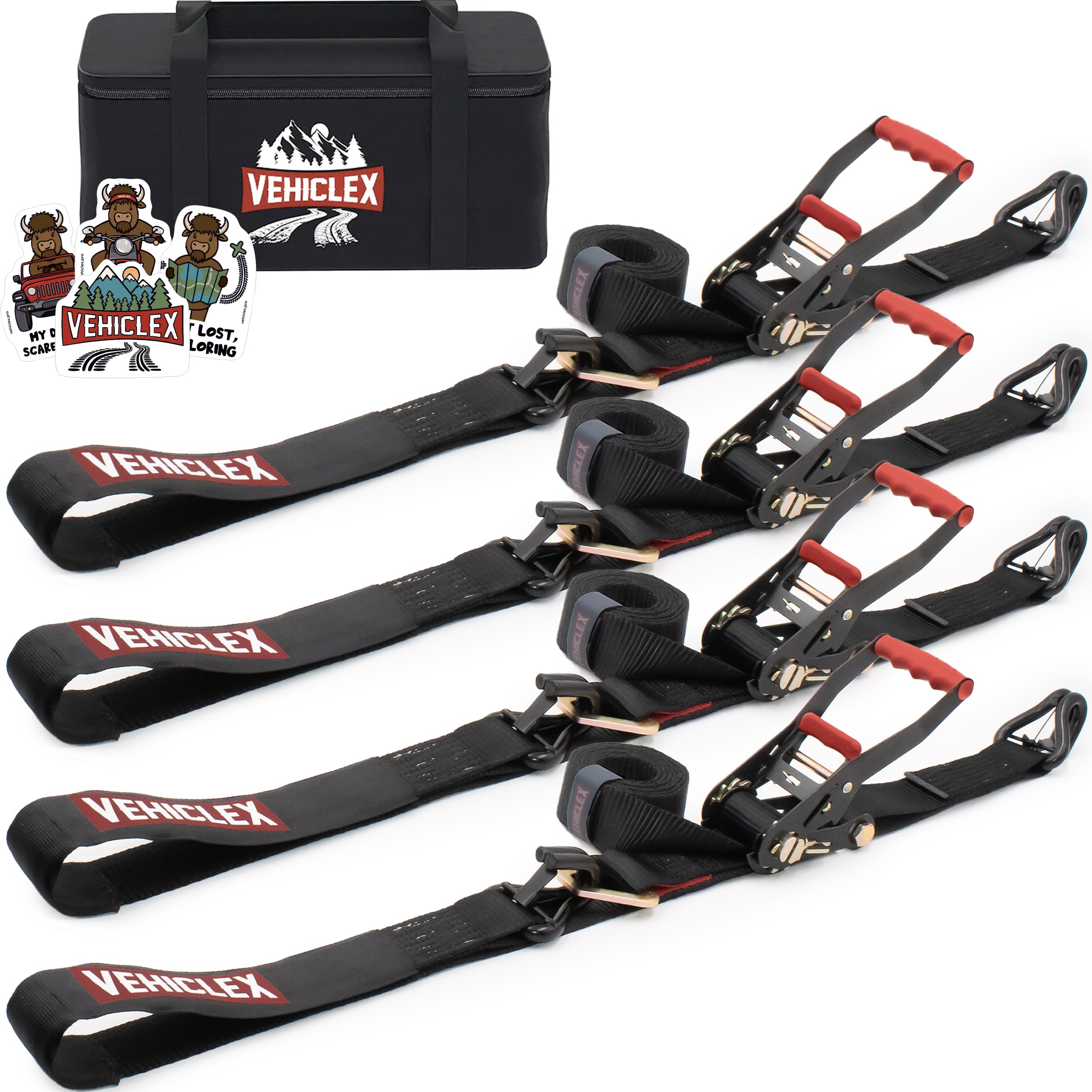 Amazon.com: Vehiclex Combo Axle Tie Down Straps 4PK — 2