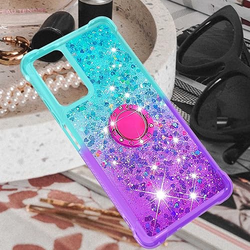 Miniatura 7 de Funda Xiaomi Redmi Note 11 Pro, Gradient Quicksand Series Glitter Bling Fluing Liquid Floating Ring Kickstand TPU Bumper Cushion Reforzado Corners