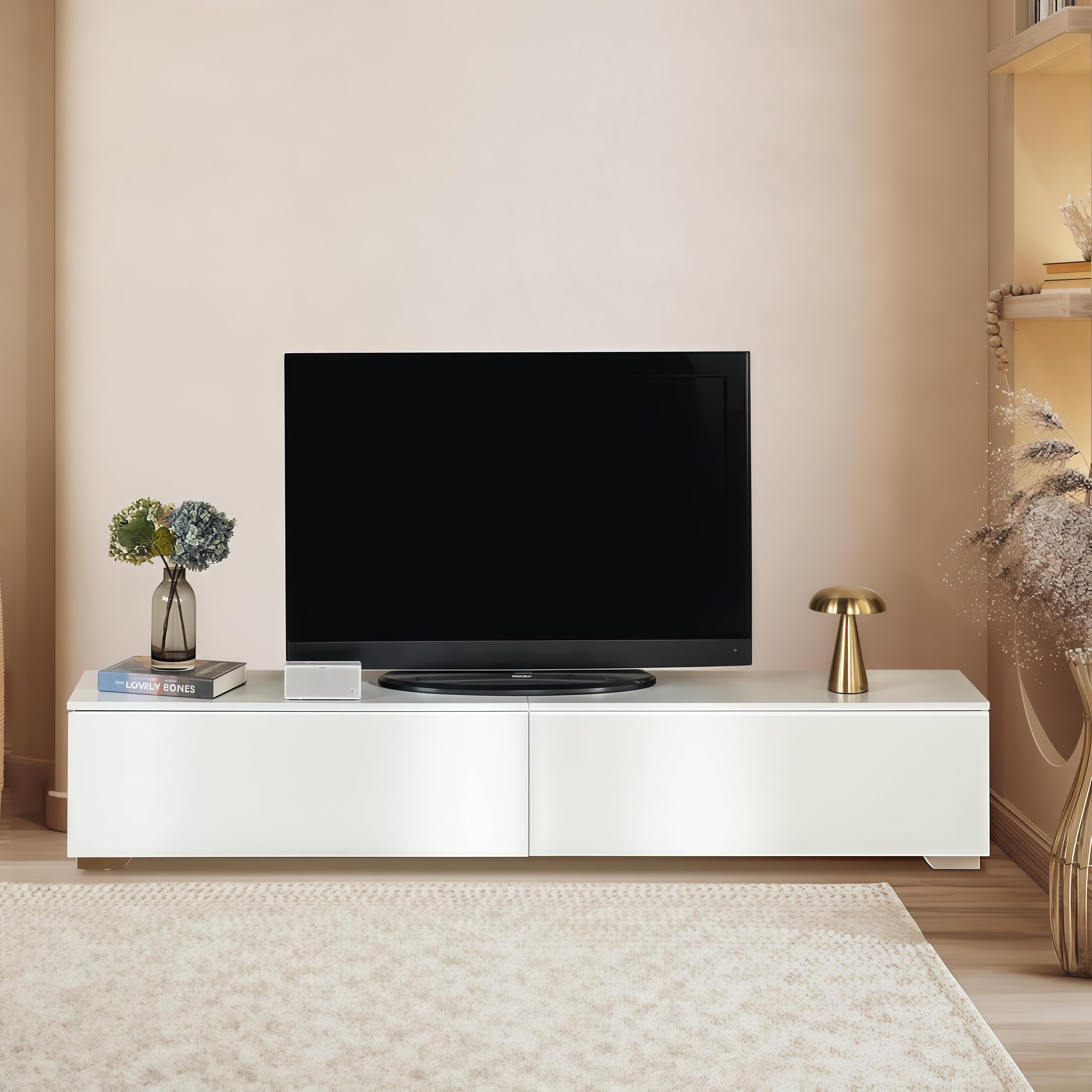 meuble tv blanc 180 cm