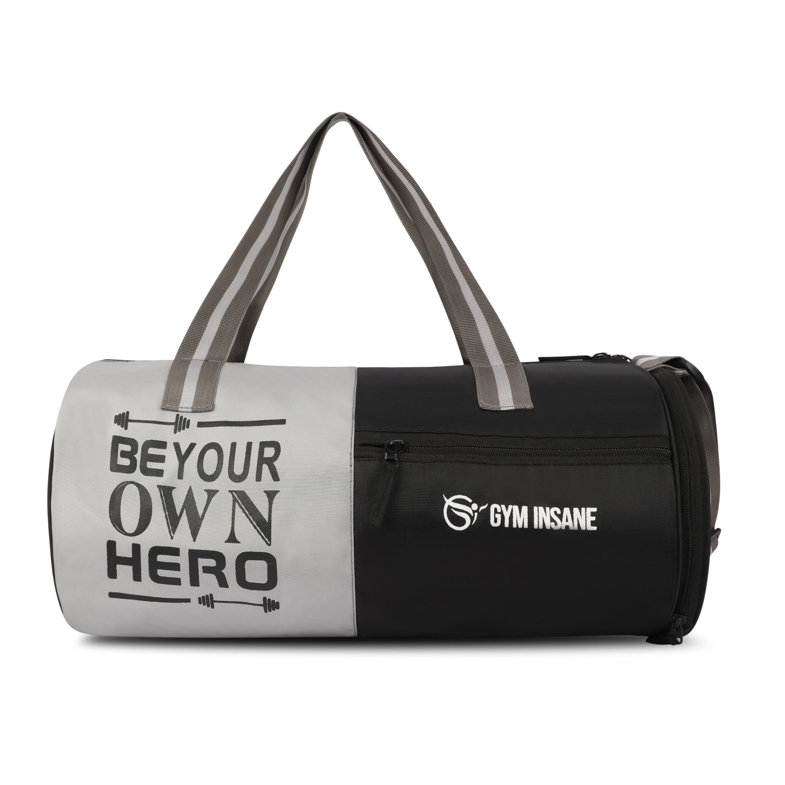 gym insane Gym Hero 22 L Polyster Duffle Bag – Sports Travel Bag with Shoe Compartment | Waterproof Workout Unisex Gym Bag with Adjustable Strap |Training Tote for Men & Women | Color - Black-picture-10