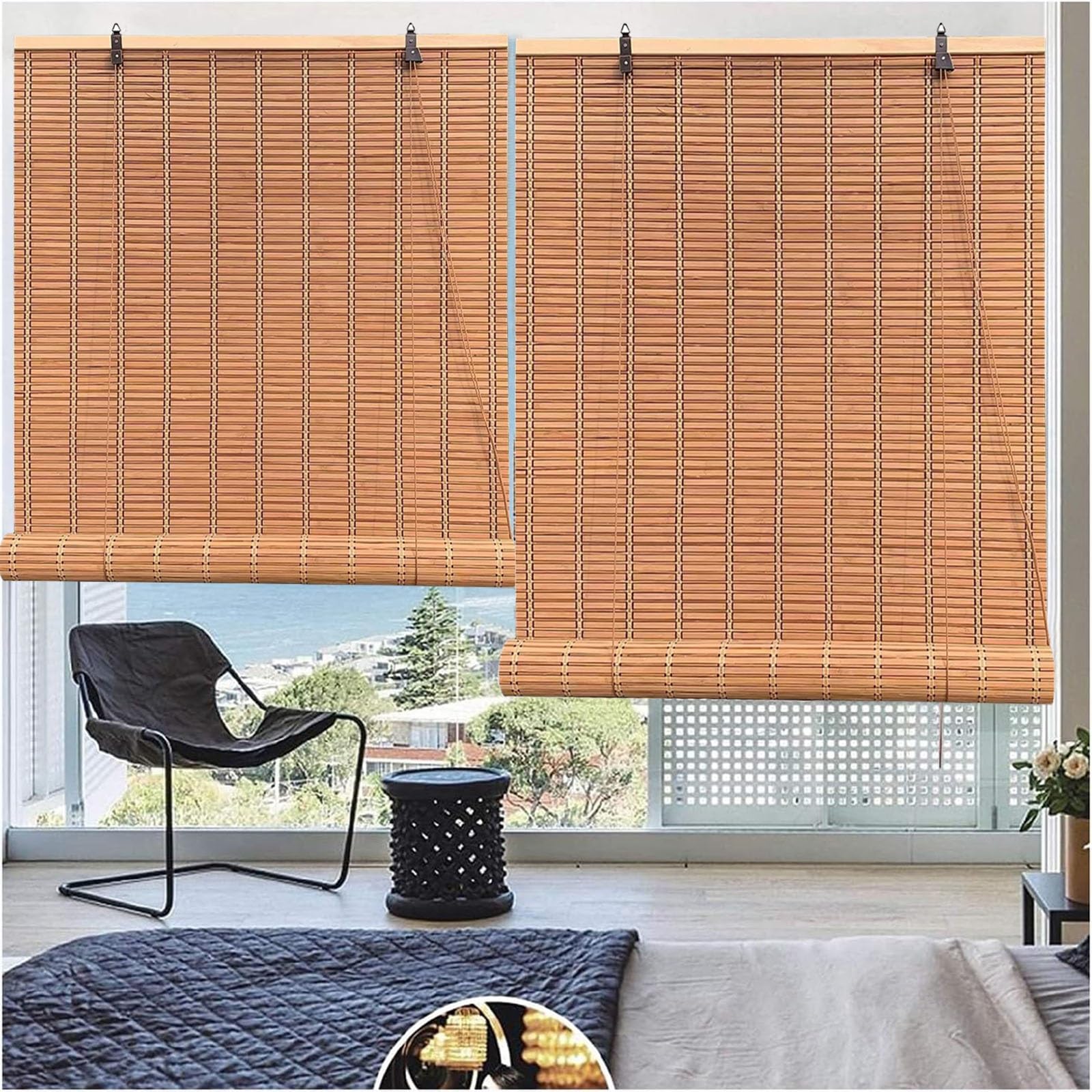 Amazon.de: Bambus Rollos Jalousien Outdoor Bambusrollo Fr Patio, Seitenzug  Holzrollo Raffrollo Fr Fenster, Sichtschutz Sonnenschutz Rollo Anti-UV  Bambus Vorhnge, 60 90 120 150cm Breit Anpassbar(135 x 200 cm)
