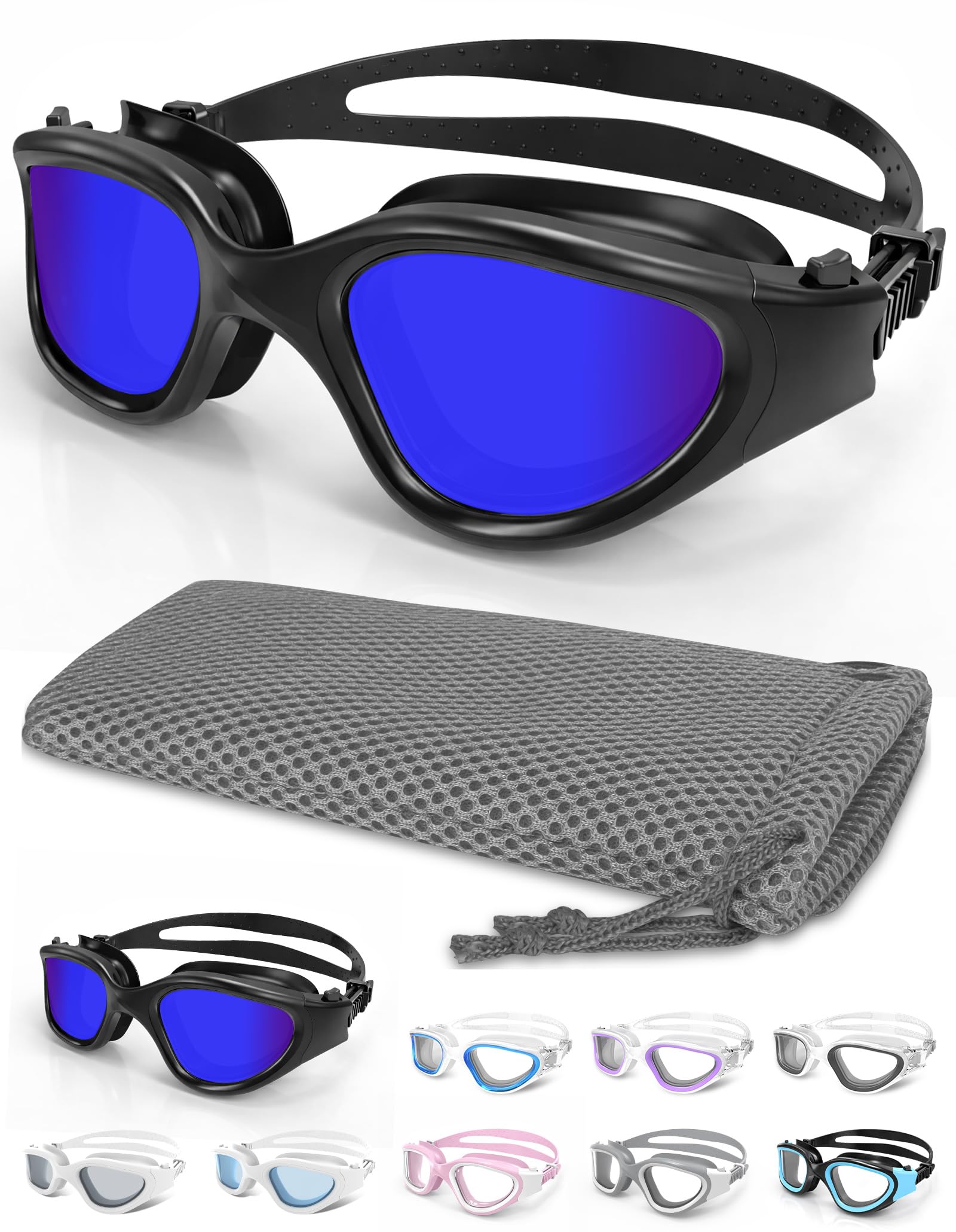 Winline Swimming Goggles Clear Vision Anti Fog Anti UV Anti Leak Waterproof Easy to Adjust Swim Goggles for Adult Men Women Teenager