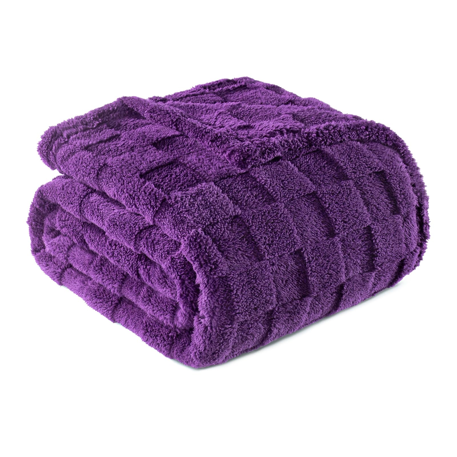 Exclusivo Mezcla Manta Sofá Morado - Manta para Cama, Manta Polar, Franela Doble Cara Suave, Calidez Ligera, Todas Estaciones, 130x150 CM OEKO-TEX STANDARD 100