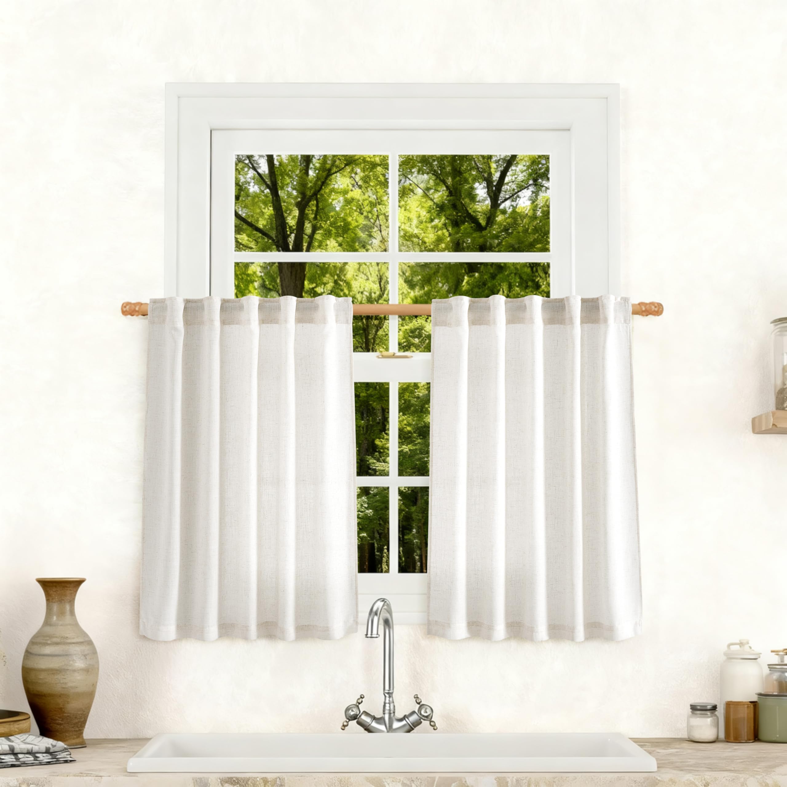 Photo 1 of Jowels 100" Extra Wide Linen Curtain Panel - Natural, 96" Long