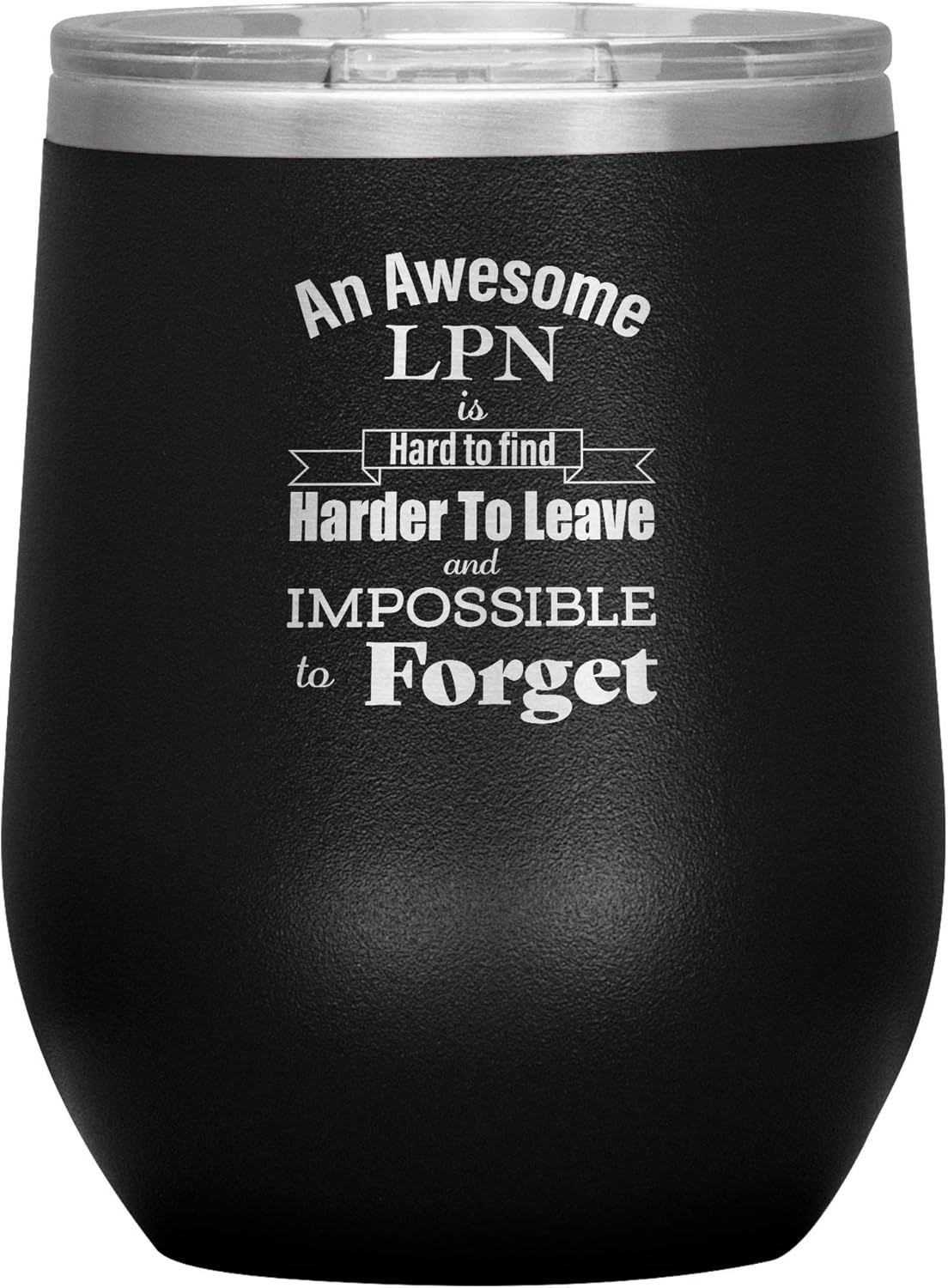 Retirement Wine Tumbler for LPN - Insulated Wine Glass Cup with Lid with Sayings - Dad Mom Coworker Boss Women Men 2020-12oz Stainless Steel - Black
