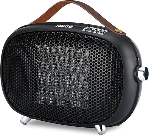 Calentador de espacio eléctrico pequeño de 800 W400 W, calentador de cerámica PTC pequeño con protección contra sobrecalentamiento y vuelco, 3 modos