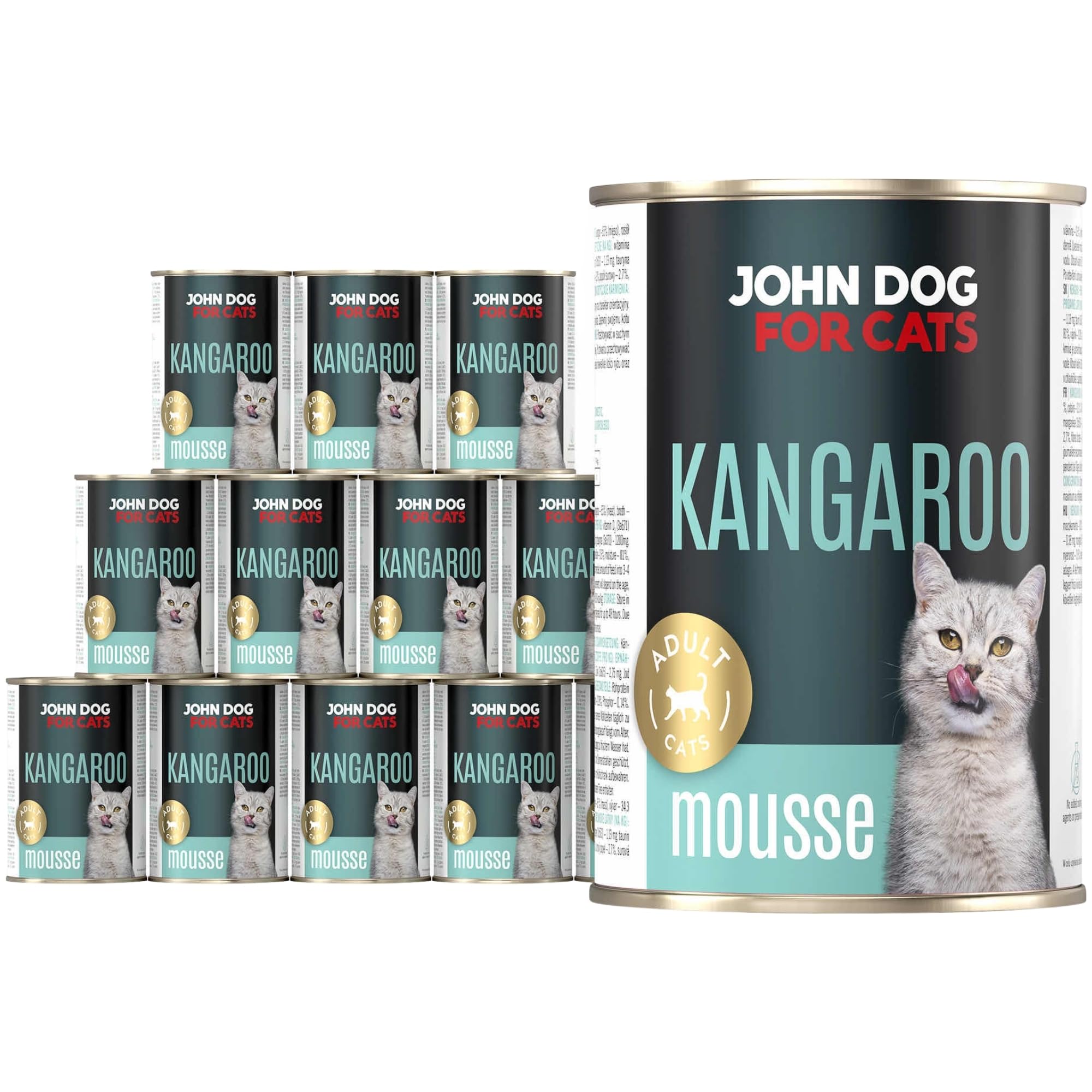 JOHN DOG KARMA MOKRA for CATS DOROSŁY KANGUR MUS puszka 400g*12