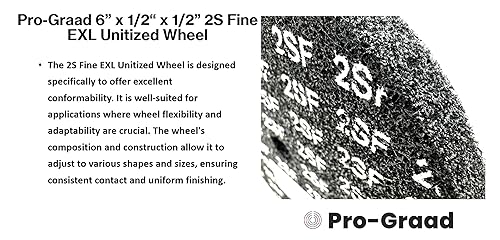 Miniatura 3 de EXL - Rueda unitizada, carburo de silicio, 6 pulgadas de diámetro x 12 pulgadas de ancho x eje de 12 pulgadas, 2S fino, (paquete de 1)