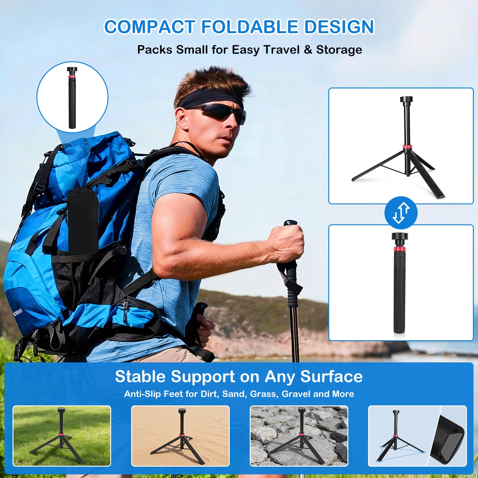 Portable Starlink Mini Tripod Stand, 0.72 lb Lightweight Ground Mount