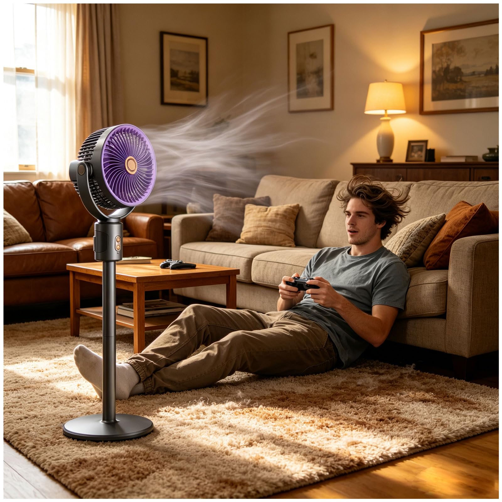 Ventilador de Pie Silencioso con Mando