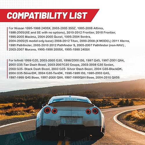 Miniatura 4 de RED WOLF Arnés de cableado de instalación de radio para Nissan 1995-2008, Infiniti 1990-2008 Reemplazo para conector de enchufe estéreo de