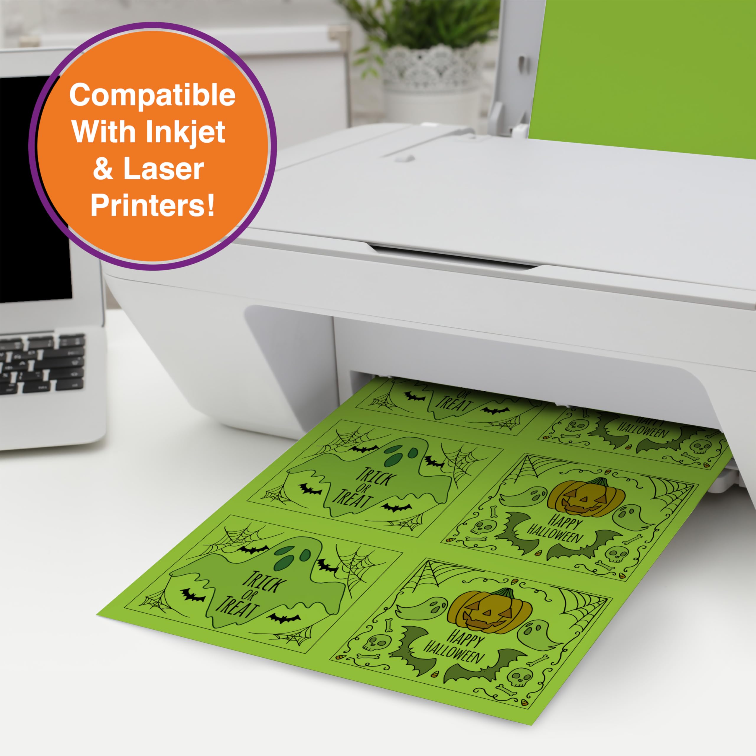 Printworks 00596 Lot de 200 feuilles de papier cartonné Halloween 6 couleurs assorties 21,6 x 27,9 cm