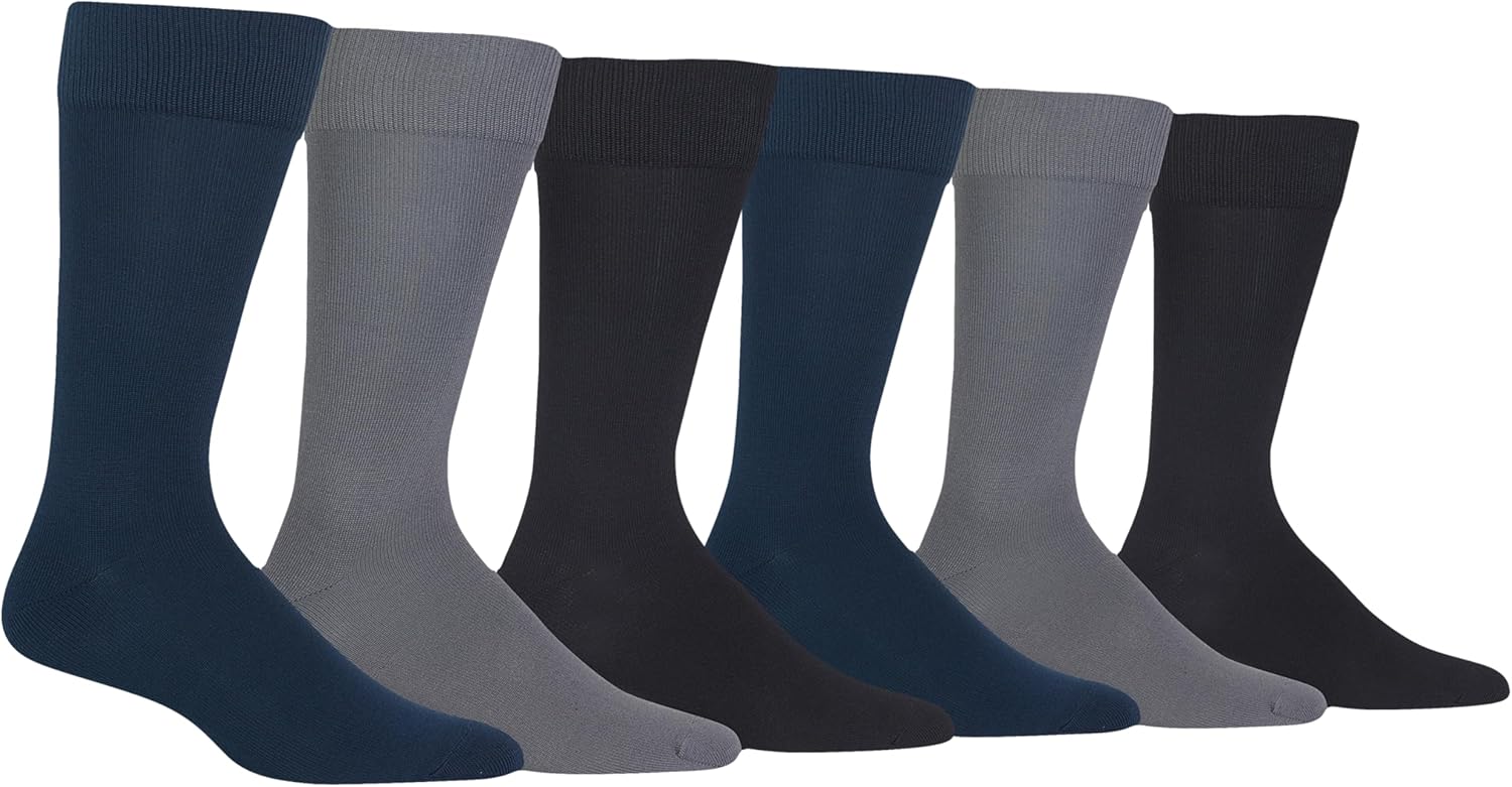 Chaps Men's Super Soft Dress Crew Socks - 3 & 6 Pairs - Patterns and Textures
