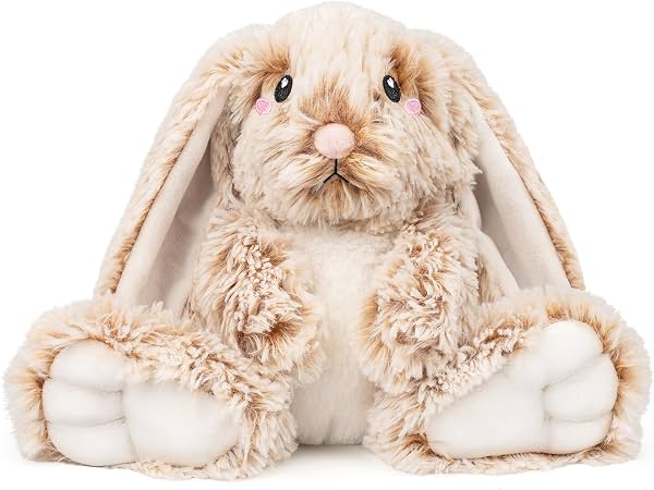 Conejo Microwavable y Ponderado Peluche - 1.5 Libras Almohadilla Térmica Sin Aroma para Alivio de Calambres Menstruales y Ansiedad, Regalo para Mujeres Niñas Adultos y Niños por Happy Fuel