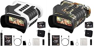 WOSPORTS Night Vision Goggles 4K 16MP Night-Vision Binoculars for Adults 10X Optical Zoom 8X Digital Zoom Rechargeable NVG with 3'' Large Screen 32GB TF Card for Bird Watching Hunting Photo and Video - WOSPORTS