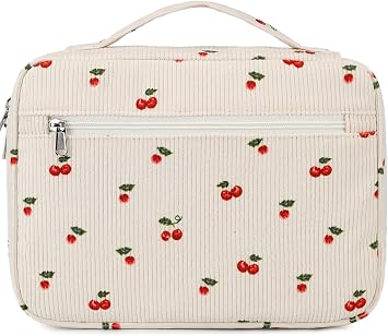 JIANYA Bible Cover for Women Girls Bible Case, Cherry Bible Cover Case for Women Girls Bible Carrying Case with Handle, Corduroy