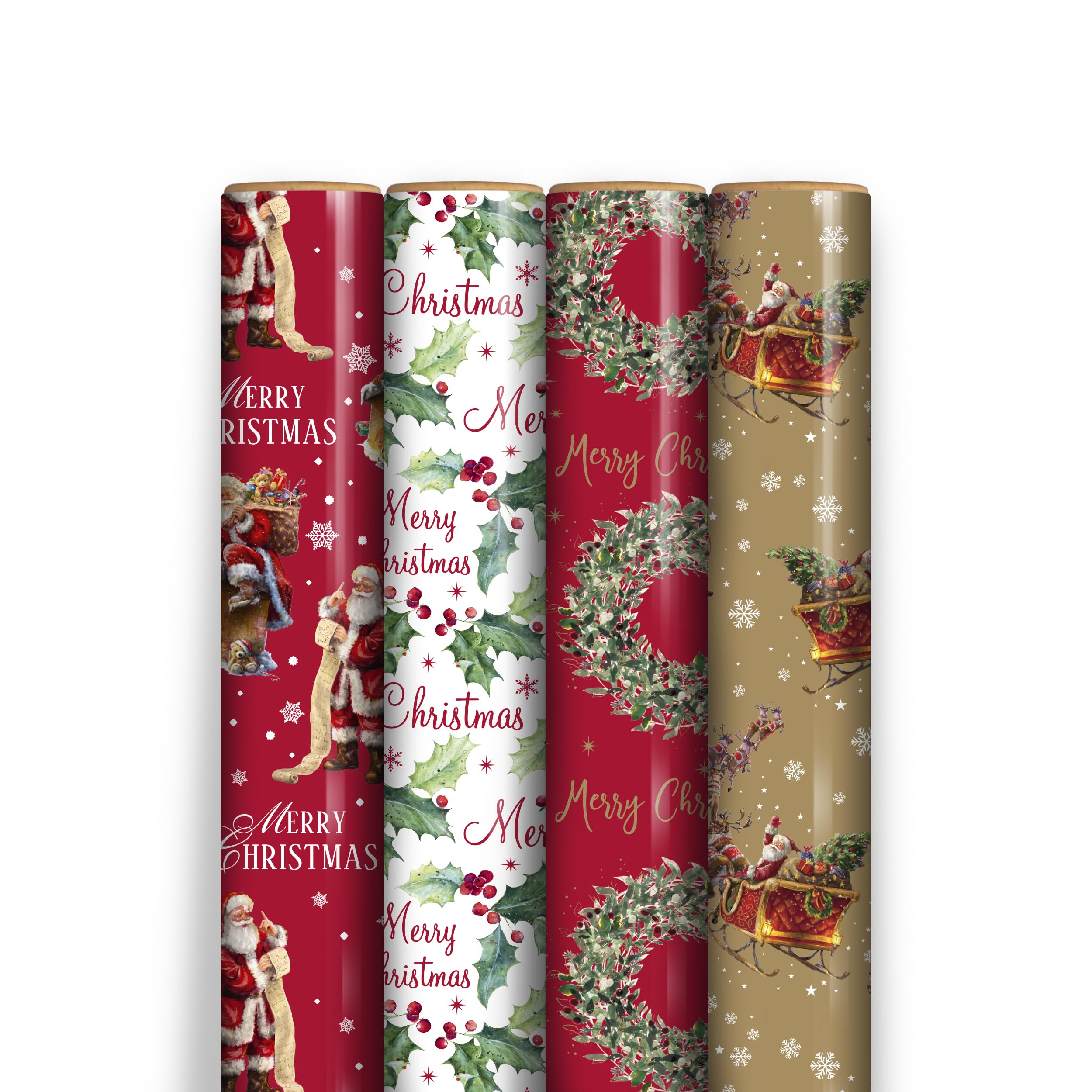 Cute Christmas Wrapping Paper Roll Perfect for Christmas, Birthday and Festivals (Multicolor, 4m x 4 Rolls (X-36452-GWC_1))