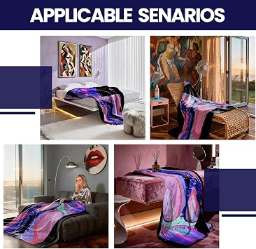 Sexy Anime Twin Blanket, 60x80 in, A | Adults, Decorative Patterned, Super Soft Cozy, For Couch Bed Living Room Sofa