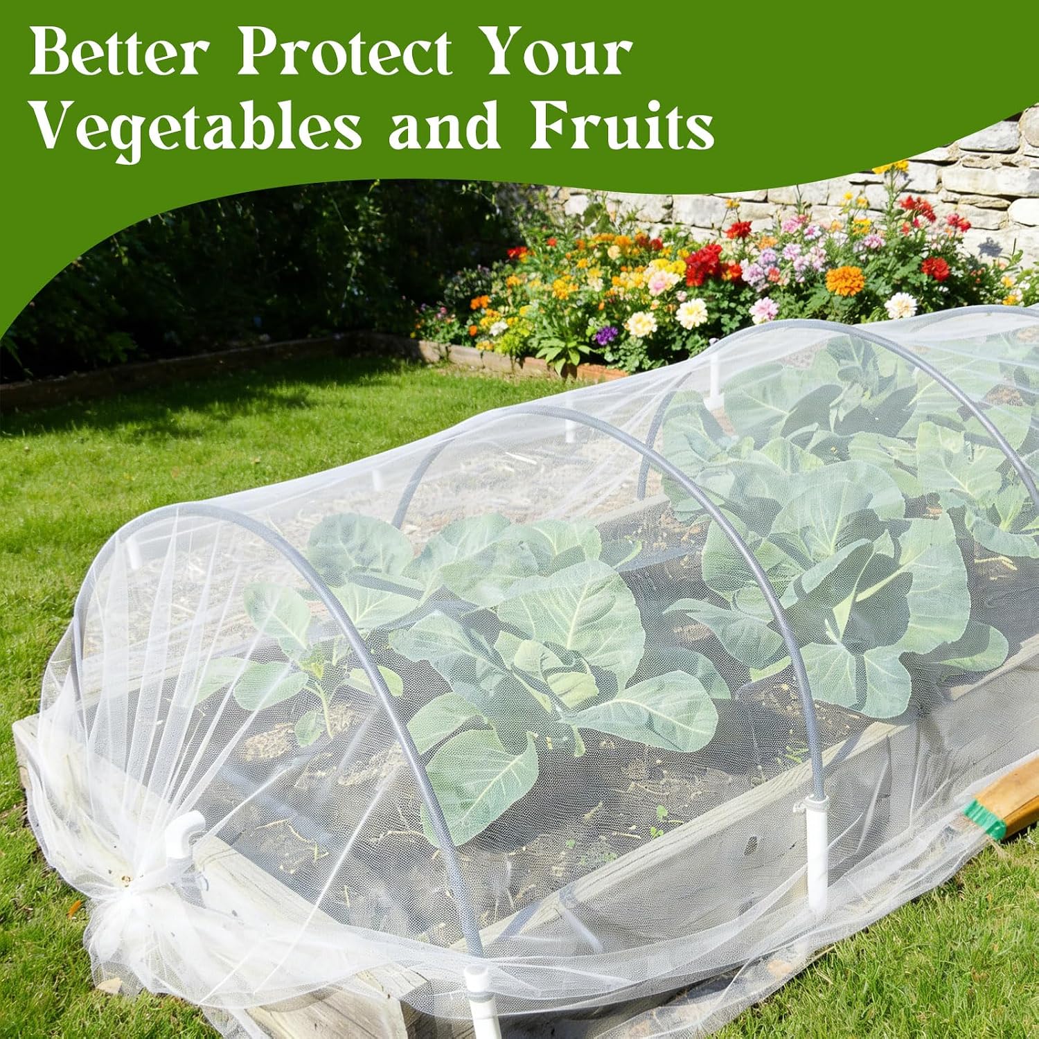 Garden Netting, 10x50 FT Fine Mesh Netting Plant Netting for Garden Protection,Plant Cover Netting for Vegetables, Fruits, Flowers