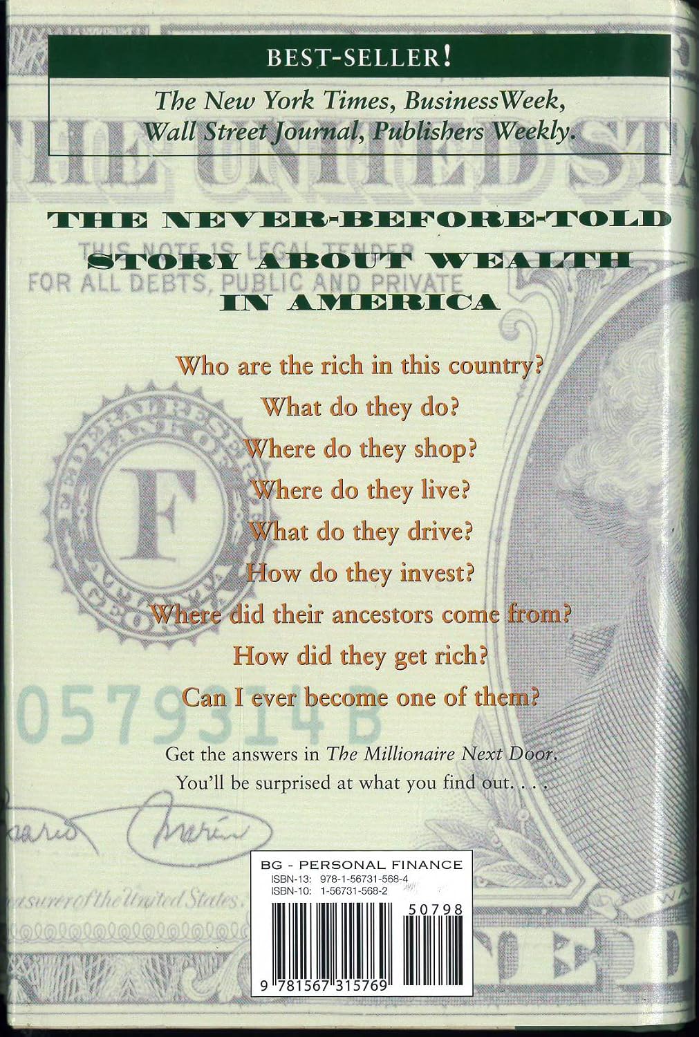The Millionaire Next Door 1st (first) edition