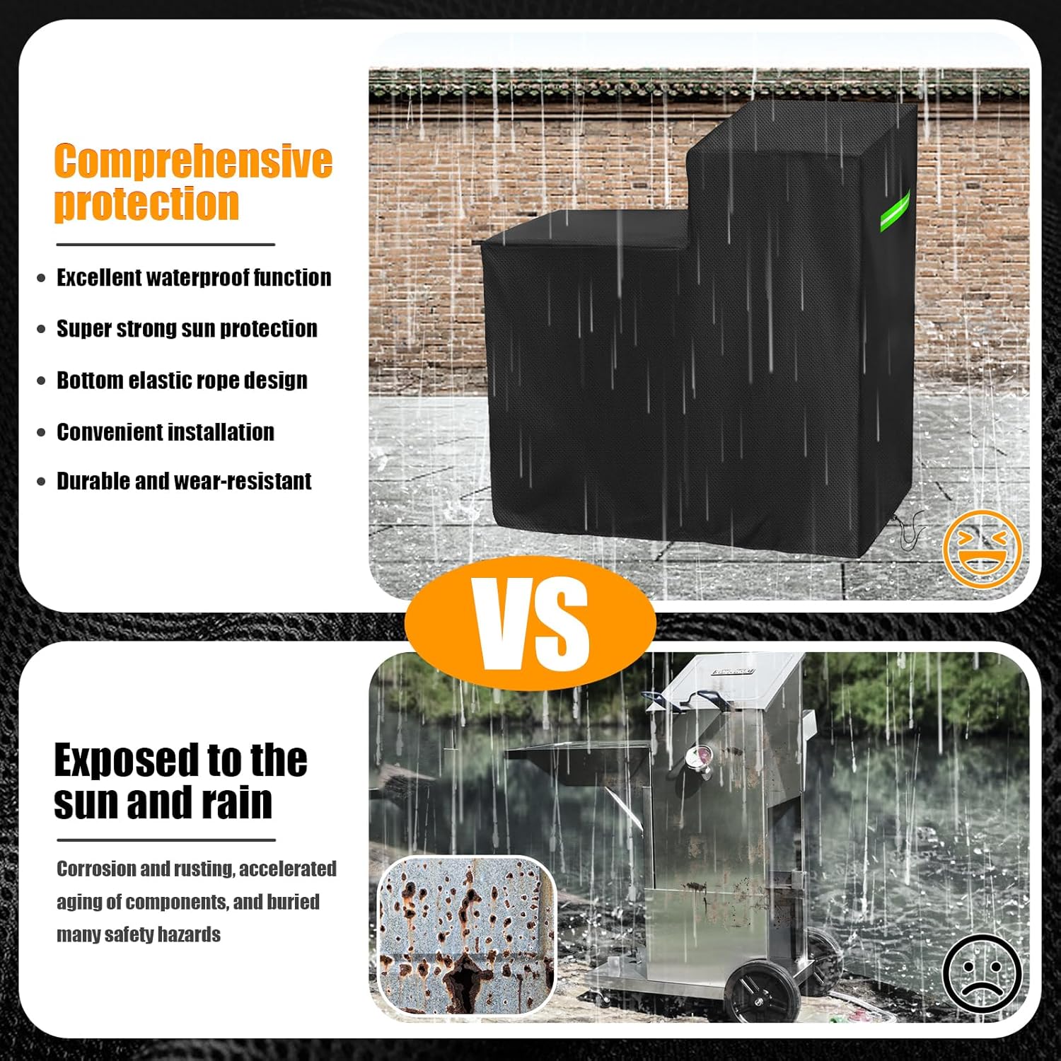 Fryer Cover for Bayou Classic700-701/700-704 600D Oxford Cloth Outdoor Deep Fryer Cover for 4 Gallon Deep Fryer with Cart Shelf, Waterproof, UV Resistant, Windproof