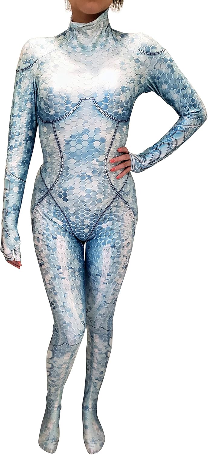 Cosplay Life Superhero Atlanna Bodysuit Cosplay Costume - Queen Mermaid Halloween Suit - Zentai Costumes For Unisex Adult
