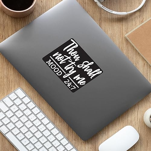 Vista 15 de Thou Shall Not Try Me - Calcomanía de vinilo para automóviles, camiones, ventanas, parachoques, paredes, laptops, 5.5 pulgadas en el punto más