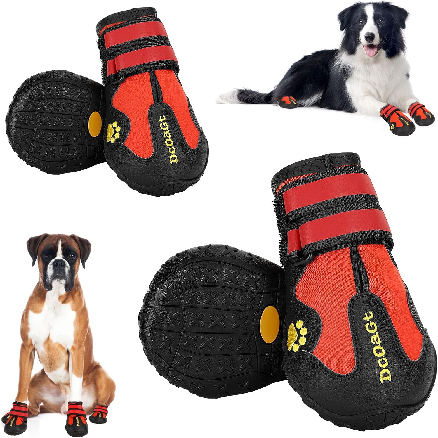 DcOaGt Dog Shoes for Large Dogs 4PCS AntiSlip Dog Boots