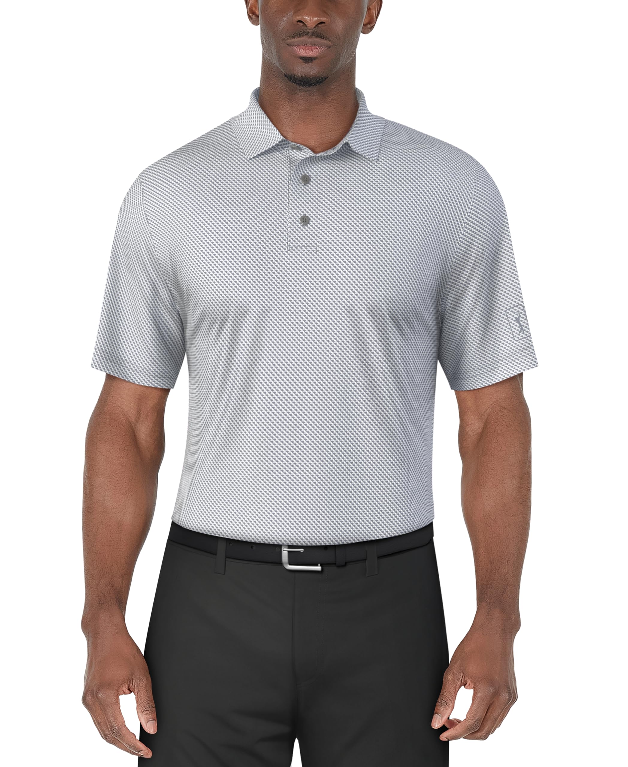 Pga Tour Men's Tradewinds Short Sleeve Golf Printed Polo Shirt, 4XL Big
