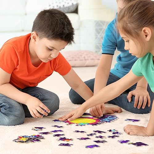 Miniatura 8 de Rompecabezas de galaxia de 100 piezas que brilla en la oscuridad para niños, rompecabezas espaciales, juguetes para niños y niñas de 6 a 8 años,