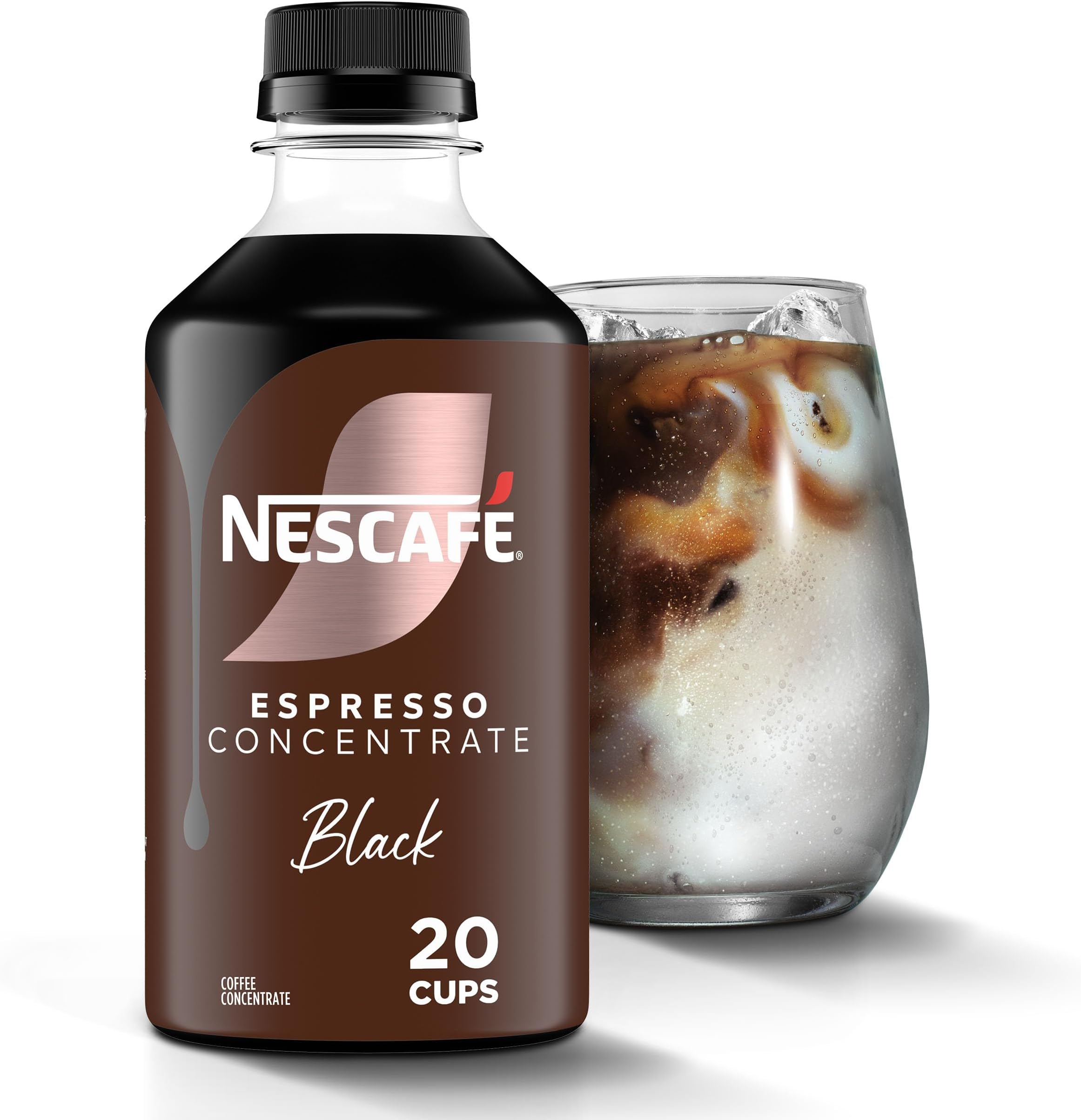 NESCAFÉ Espresso Concentrate Black, Instant Espresso Coffee Concentrate, Cold Brew Style, Iced Coffee Style Drinks, 10 fl oz